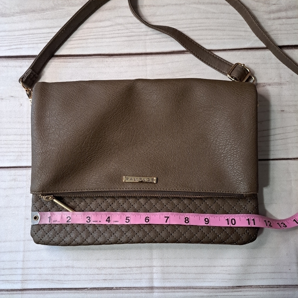 Rampage Fold Over Adjustable Crossbody Bag With Detachable Quilted Look Pouch - Picture 4 of 16